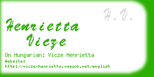 henrietta vicze business card